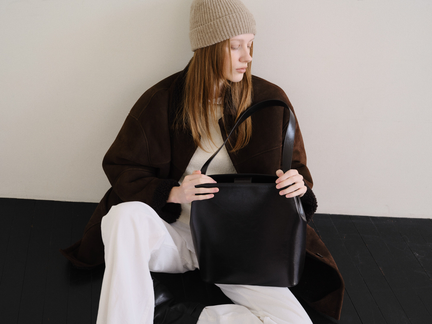 ROH SEOUL STORE - Large Aline shoulder bag Wrinkled Umber