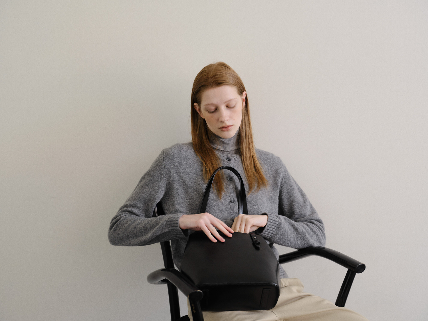 [25SS/人気] ROH SEOUL★Medium Aline shoulder bag★ショルダー ROH SEOUL STORE - Medium Aline shoulder bag Wrinkled Black
