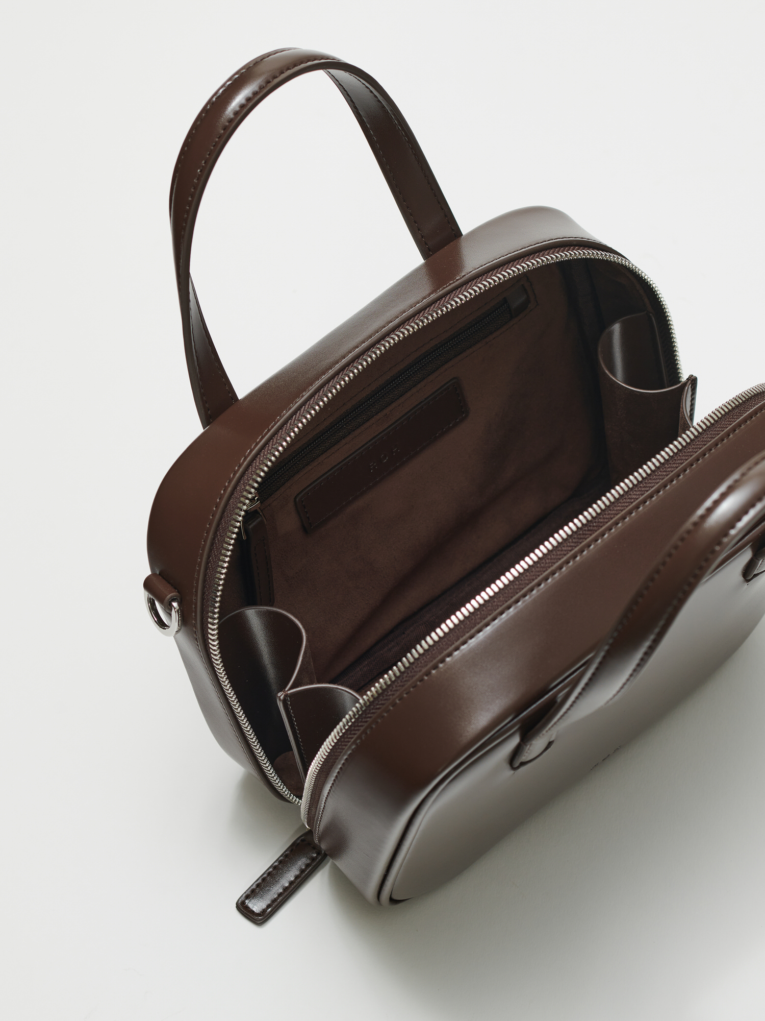 ROH SEOUL STORE - Mini Tin square tote bag Glossy brownie