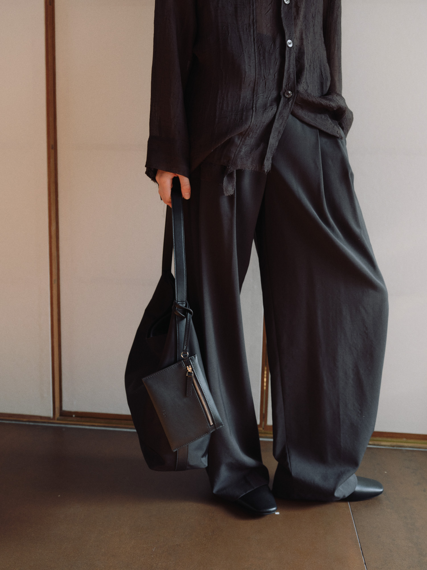 [ROH SEOUL] ★ Pulpy hobo bag Nylon ROH SEOUL STORE - Pulpy hobo bag Nylon Black - ROH SEOUL