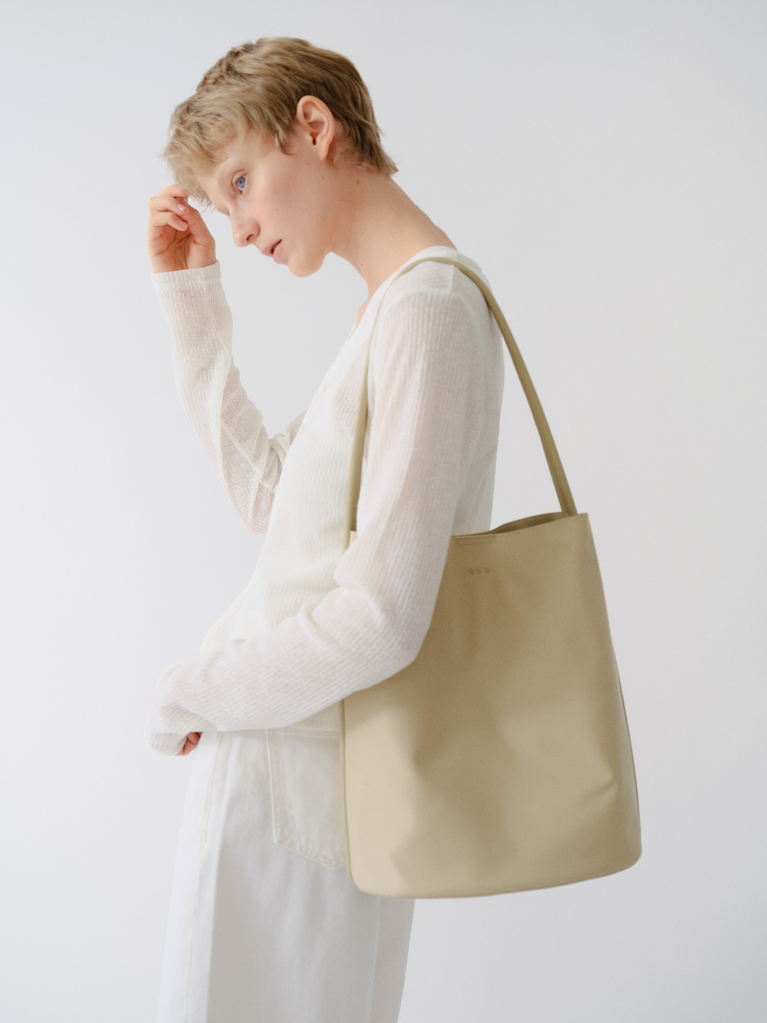 ROH SEOUL STORE - Large Mug shoulder bag Nylon Neutral oat - ROH SEOUL